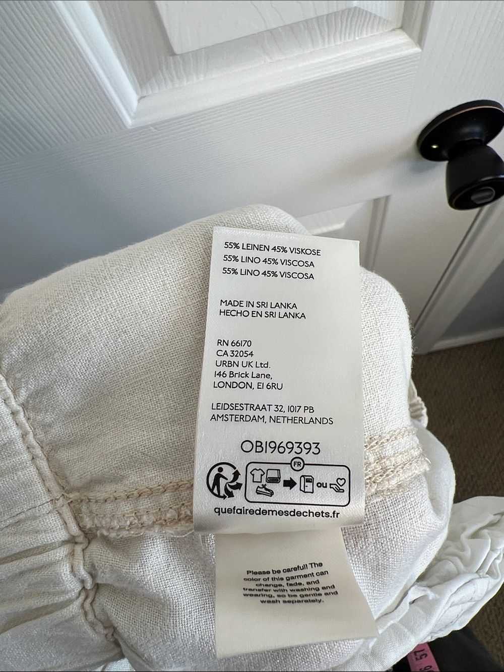 Pilcro Slim Linen Blend Beach Cargo Pants cream XL - Picture 11 of 11